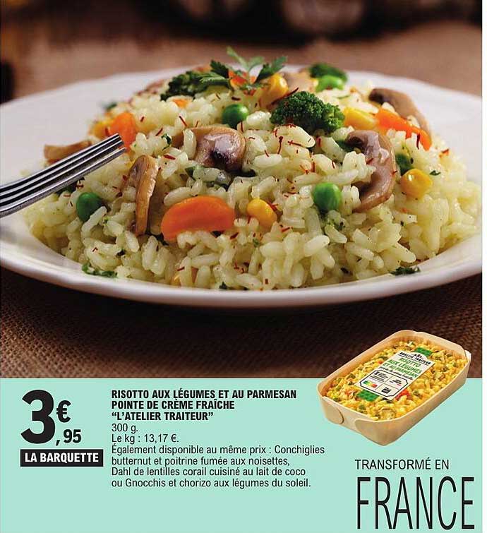 RISOTTO AUX LÉGUMES ET AU PARMESAN POINTE DE CRÈME FRAÎCHE "L'ATELIER TRAITEUR"