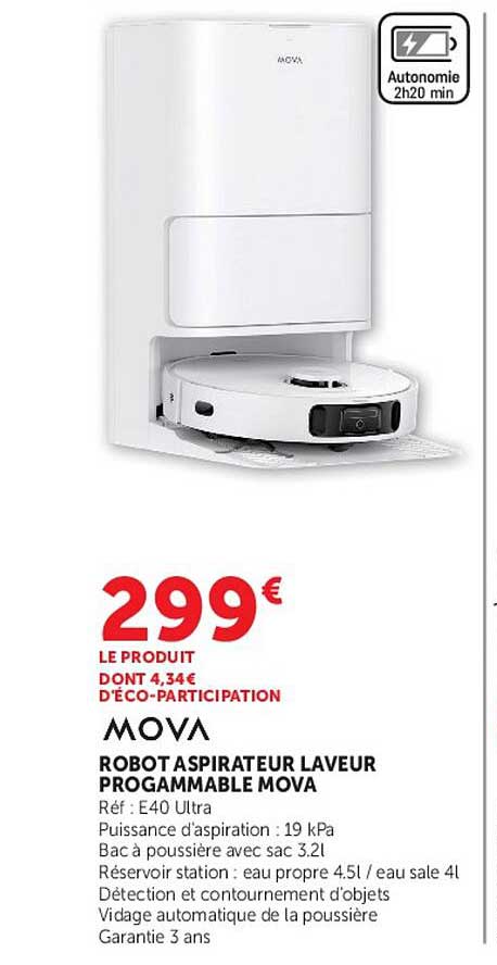 ROBOT ASPIRATEUR LAVEUR PROGRAMMABLE MOVA