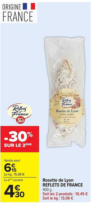 Rosette de Lyon REFLETS DE FRANCE 400 g.