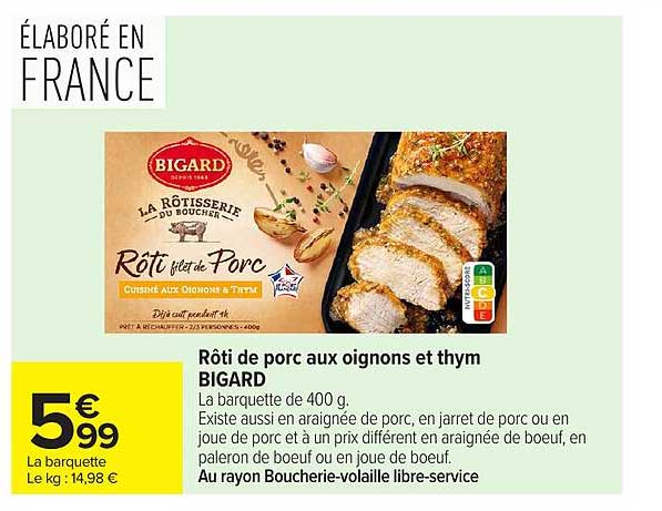 Rôti de porc aux oignons et thym BIGARD
