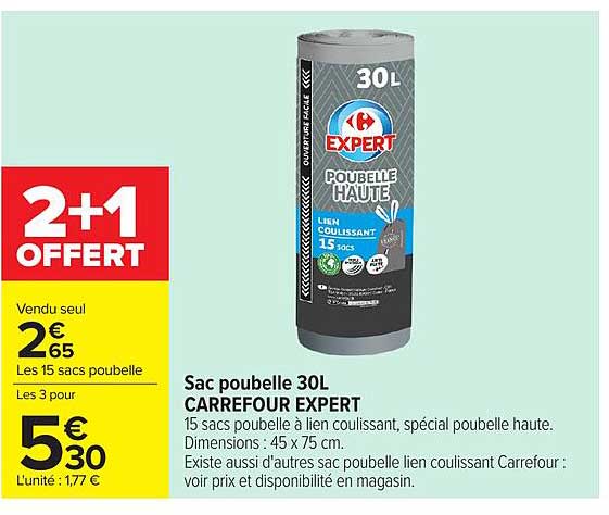 Sac poubelle 30L CARREFOUR EXPERT