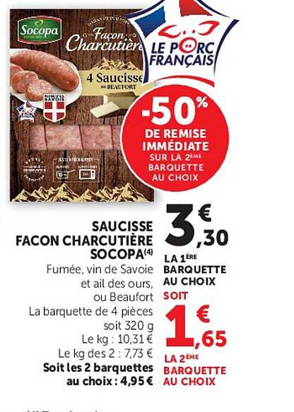 SAUCISSE FACON CHARCUTIERE SOCOPA