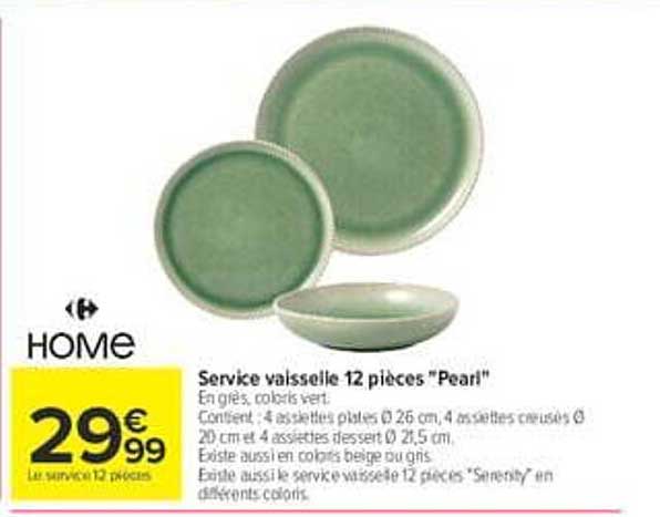 Service vaisselle 12 pièces "Pearl"