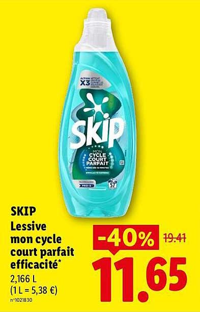 SKIP Lessive mon cycle court parfait efficacité*