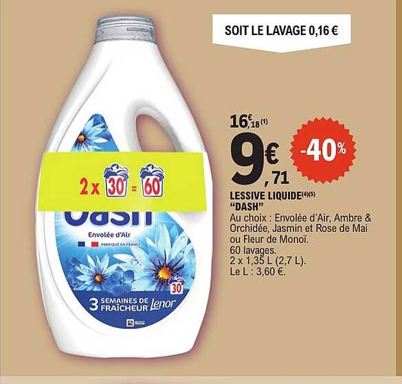 SOIT LE LAVAGE 0,16 €