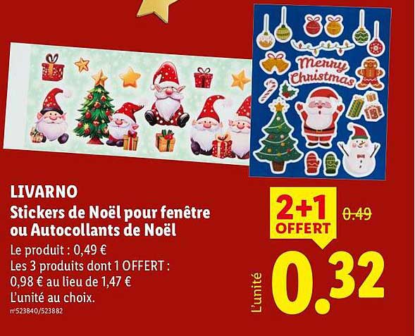 Stickers de Noël pour fenêtre ou Autocollants de Noël