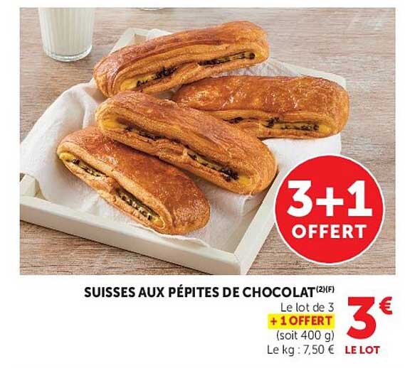 SUISSES AUX PÉPITES DE CHOCOLAT (2)(F)