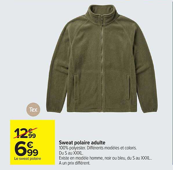 Sweat polaire adulte