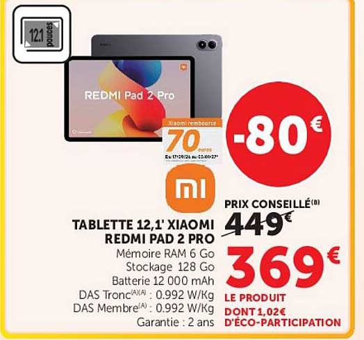 TABLETTE 12,1" XIAOMI REDMI PAD 2 PRO
