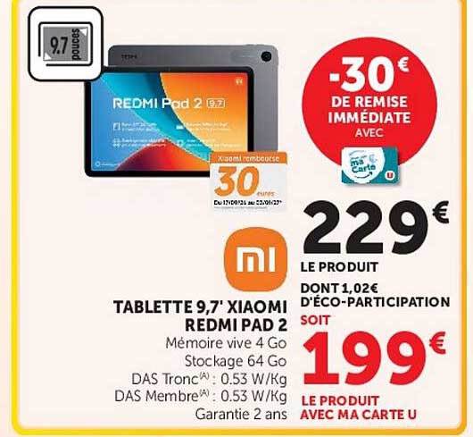 TABLETTE 9,7' XIAOMI REDMI PAD 2