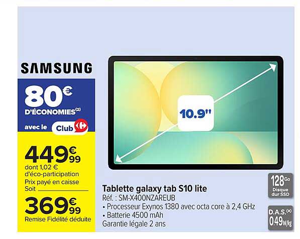 Tablette galaxy tab S10 lite
