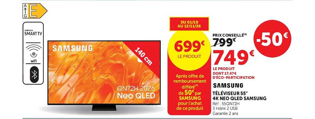 TÉLÉVISEUR 55" 4K NEO QLED SAMSUNG