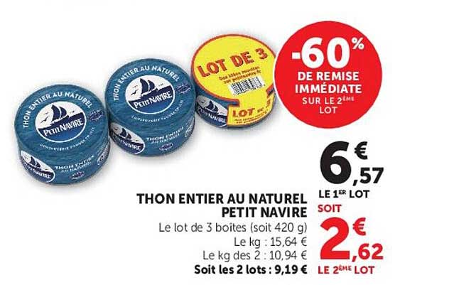 THON ENTIER AU NATUREL PETIT NAVIRE