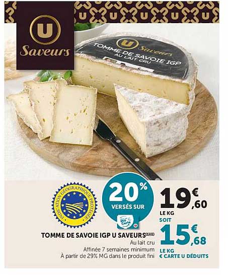 TOMME DE SAVOIE IGP U SAVEURS