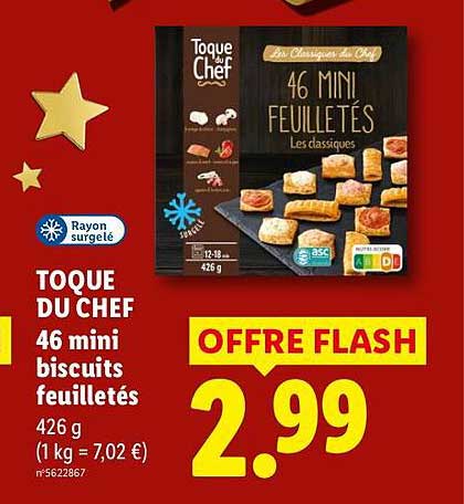 TOQUE DU CHEF 46 mini biscuits feuilletés 426 g