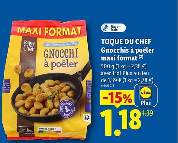 TOQUE DU CHEF Gnocchis à poêler maxi format