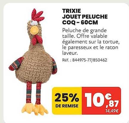 TRIXIE JOUET PELUCHE COQ - 60CM