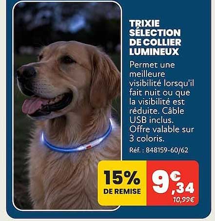 TRIXIE SELECTION DE COLLIER LUMINEUX
