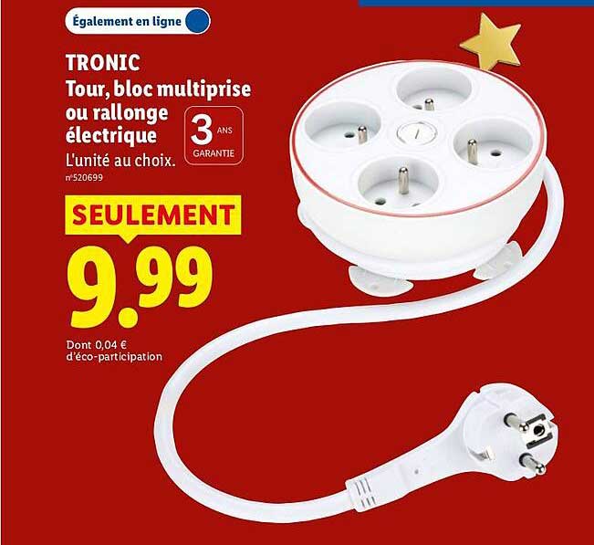 TRONIC Tour, bloc multiprise ou rallonge électrique