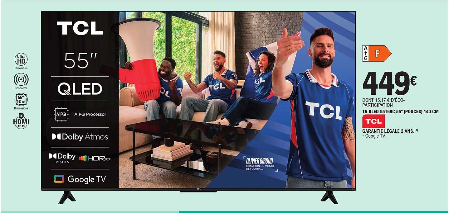 TV QLED 55T69C 55'' (pouces) 140 cm