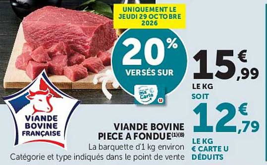 UNIQUEMENT LE JEUDI 29 OCTOBRE 2026