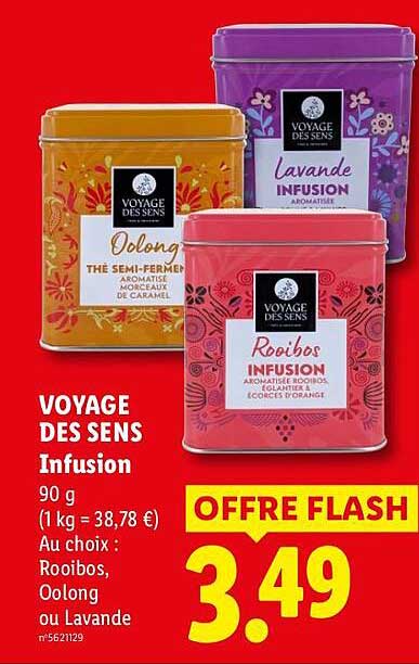 VOYAGE DES SENS Infusion 90 g (1 kg = 38,78 €) Au choix : Rooibos, Oolong ou Lavande