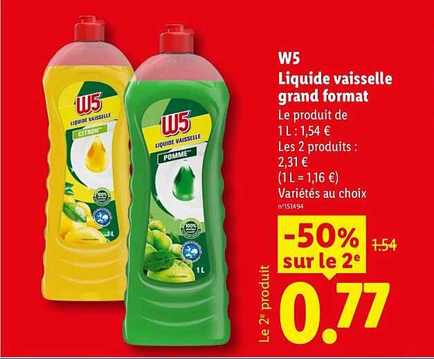 W5 Liquide vaisselle grand format