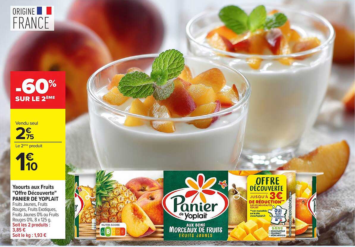 Yaourts aux Fruits "Offre Découverte" PANIER DE YOPLAIT