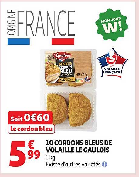 10 CORDONS BLEUS DE VOLAILLE LE GAULOIS