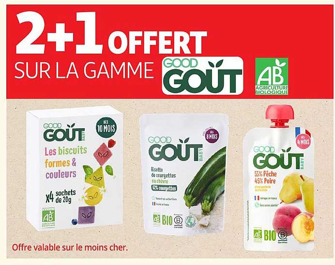 2 + 1 OFFERT SUR LA GAMME GOOD GOUT