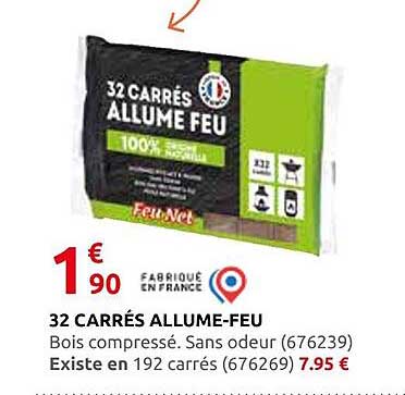 32 CARRÉS ALLUME-FEU