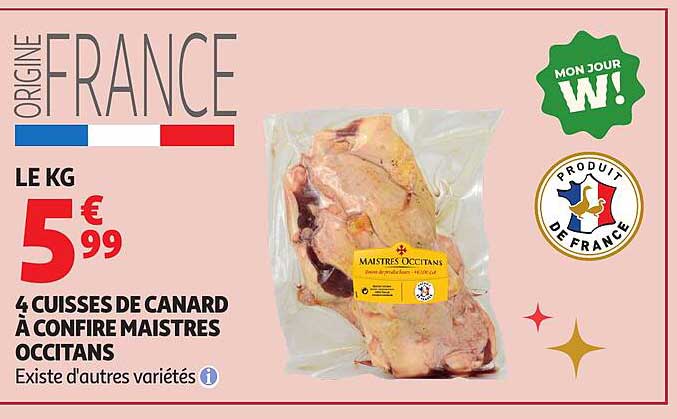 4 CUISSES DE CANARD À CONFIRE MAISTRES OCCITANS