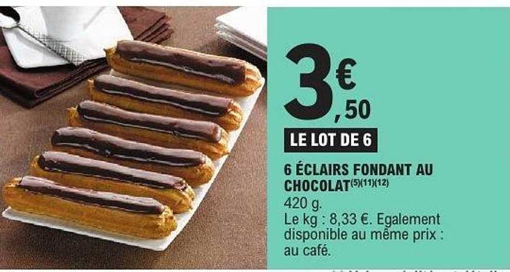 6 ÉCLAIRS FONDANT AU CHOCOLAT