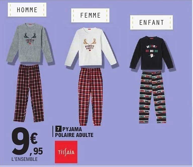 7 PYJAMA POLAIRE ADULTE