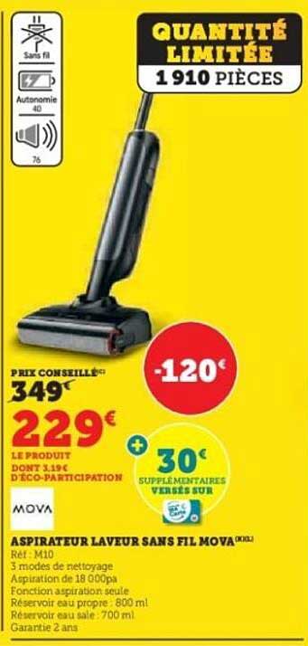 Aspirateur Laveur Sans Fil Mova
