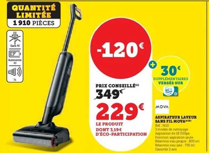 ASPIRATEUR LAVEUR SANS FIL MOVA