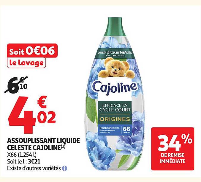 ASSOUPLISSANT LIQUIDE CELESTE CAJOLINE