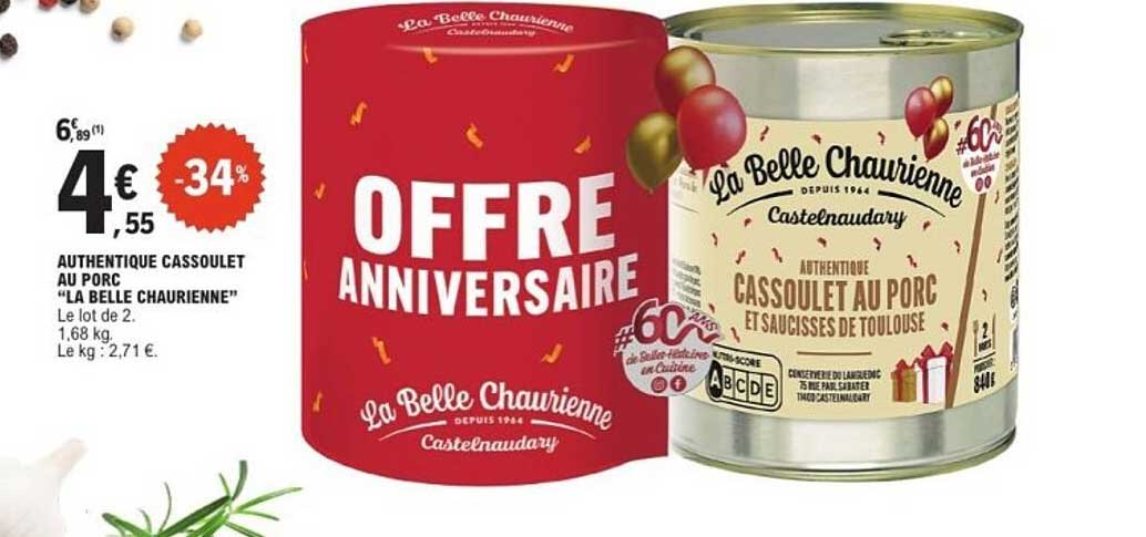 AUTHENTIQUE CASSOULET AU PORC "LA BELLE CHAURIENNE"