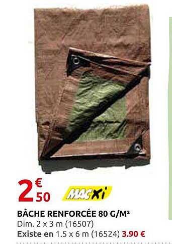 BÂCHE RENFORCÉE 80 G/M²