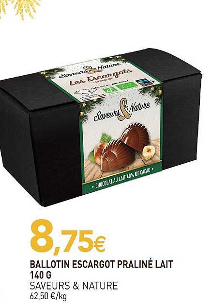 BALLLOTIN ESCARGOT PRALINÉ LAIT
