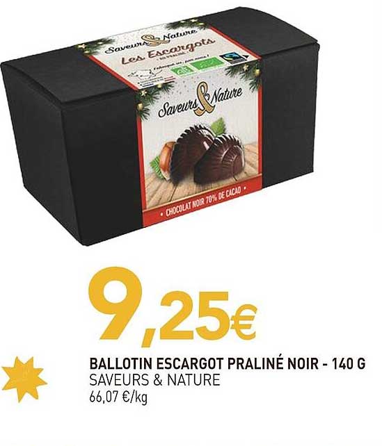 BALLONT ESCARGOT PRALINÉ NOIR - 140 G