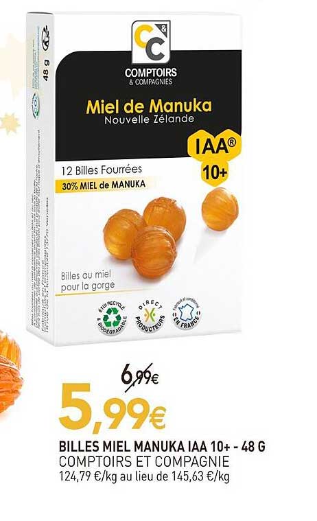BILLES MIEL MANUKA IAA 10+ - 48 G