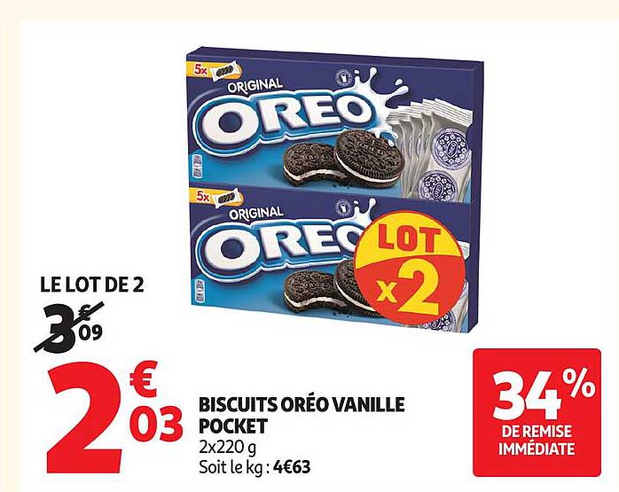 Biscuits Oréo Vanille Pocket