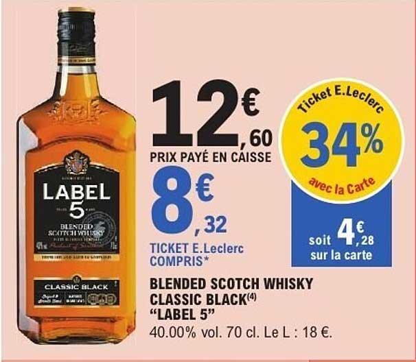 BLENDED SCOTCH WHISKY CLASSIC BLACK(4) "LABEL 5"
