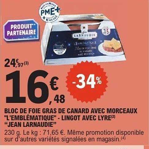 BLOC DE FOIE GRAS DE CANARD AVEC MORCEAUX "L'EMBLÉMATIQUE" - LINGOT AVEC LYRE