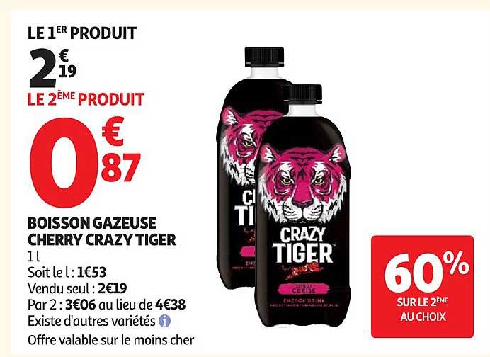 BOISSON GAZEUSE CHERRY CRAZY TIGER