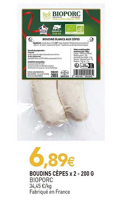 BOUDINS CÈPES x 2 - 200 G