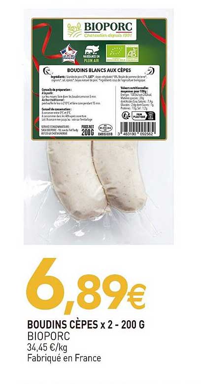 BOUDINS CÈPES X 2 - 200 G