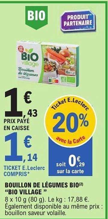 BOUILLON DE LÉGUMES BIO "BIO VILLAGE"