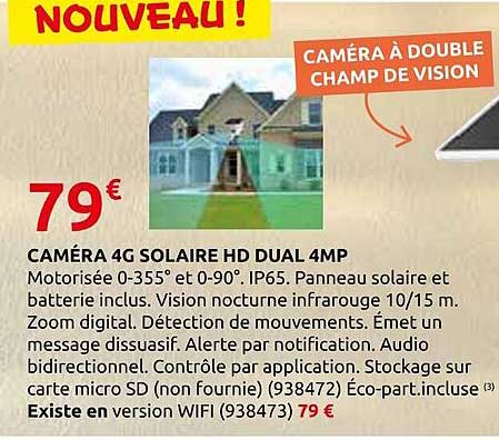 CAMÉRA 4G SOLAIRE HD DUAL 4MP